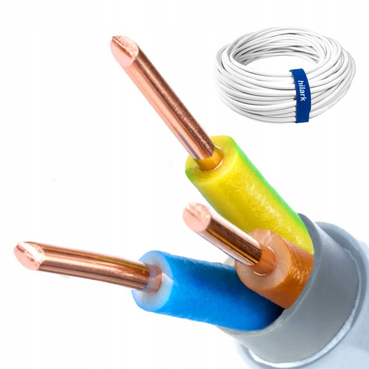 Hilark Cable Tech Rundes Installationskabel 450/750V YDY 3x2,5 50m