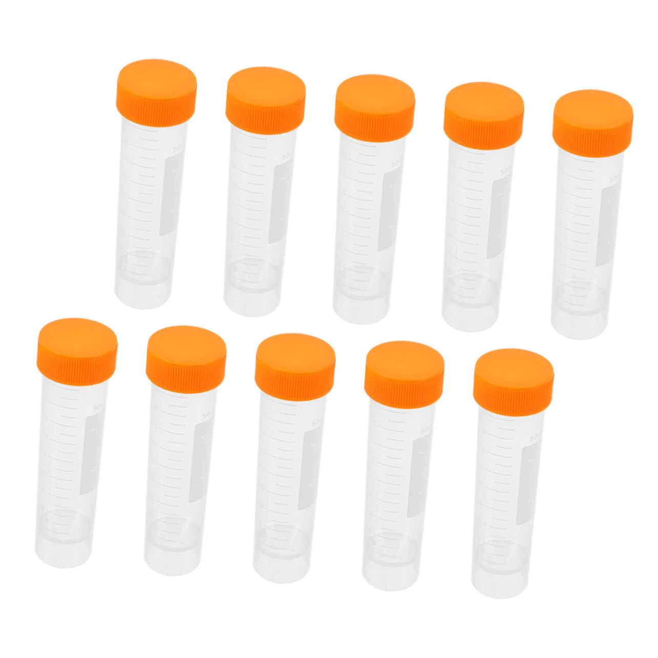 Alipis 10 Pack 50ml Scientific Test Tubes Centrifuge Tubes Screw Caps Plastic Storage Tubes