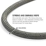 Nylon Rope Dog Leash, Silver Grey, 5 FT - 3/5" | Reflective, Handmade Braided, Heavy Duty, For Medium Large Dogs - Image 3
