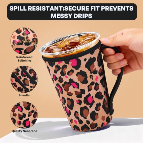 Image of 3 Reusable Iced Coffee Sleeves for Coffee Cups Fits 16-32oz Hot /Cold Drink
