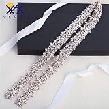 1 Cinta - Cinta seda liso separados de 250 cm para rhinestone sash, el tiempo suficiente para atar un arco, cinturon para novia vestido de fiesta