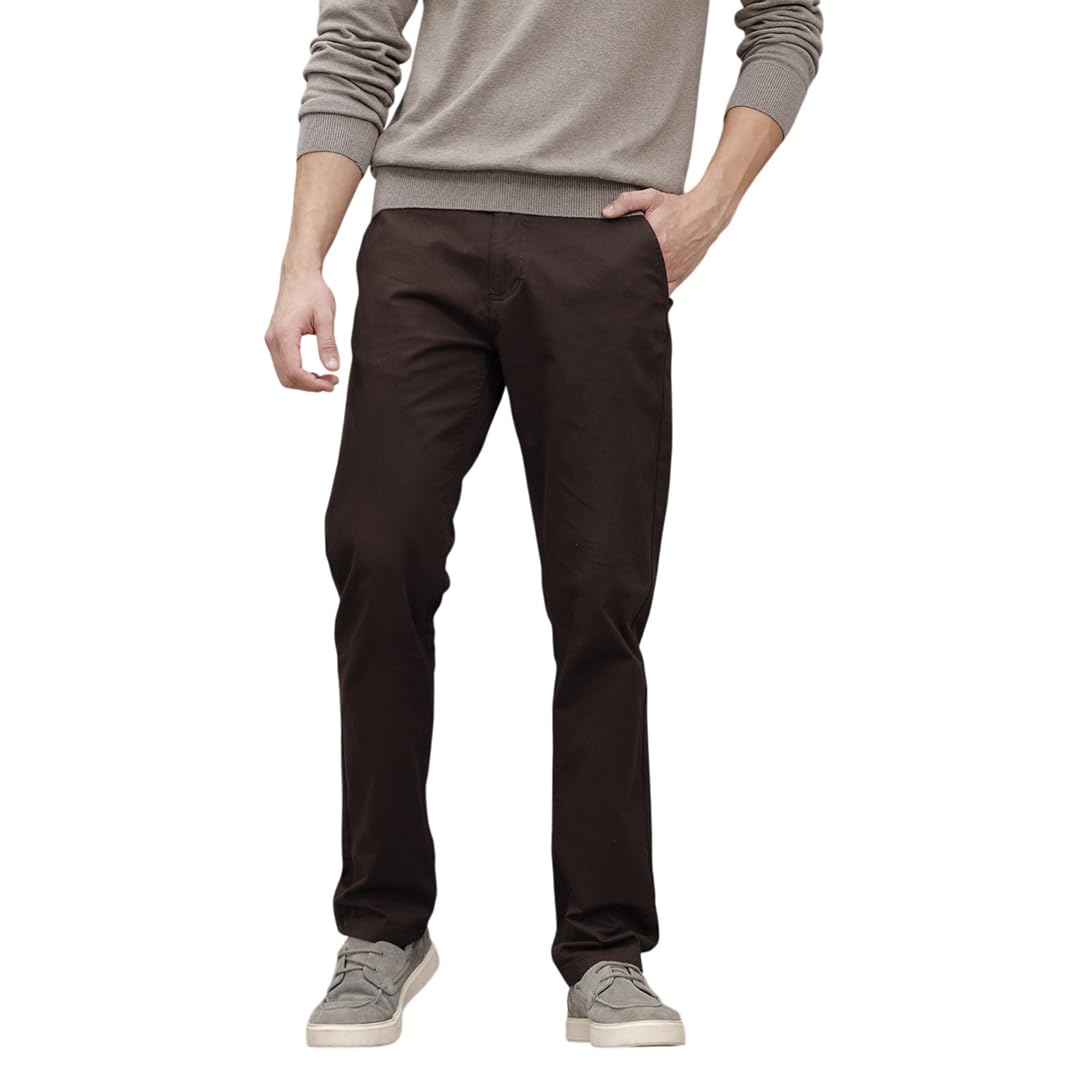 wrogn Men's Cotton Stretch Trousers | Solid | Slim Fit-picture-36