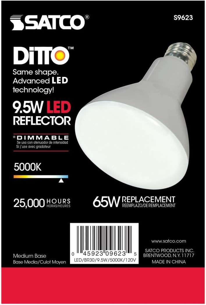 Satco S9623 9.5BR30/LED/5000K/750L/120V/D 6 LED Bulbs