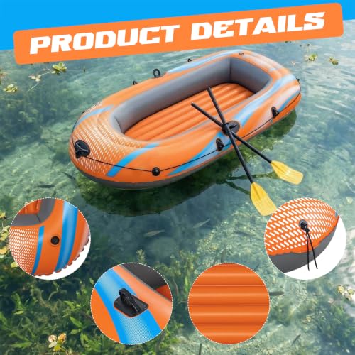 Inflatable Boat, Aufblasbares Fischerboot für Two Person, Schlauchboot, 1100D PVC Luftboot, Two-Man Raft mit Mit Bootspadern und Aufblaspumpen, für 2 Personen(185 x 98x 43 cm)