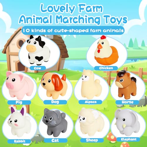 Image of Toddler Toys,Montessori Preschool Learning Activities Animal Toy for Boys Girls,10 pcs Little People Animals Matching Games Fine Motor for Kids Ages 2-3