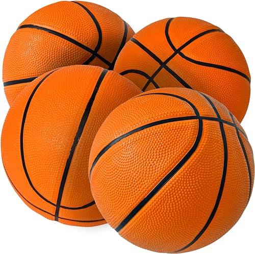 Ballon de Basket 7 Pouces en Caoutchouc Résistant - 4 Balles de Rechange Antidérapantes