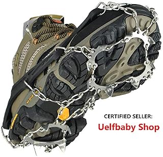 Uelfbaby Crampons Ice Snow Grips Traction Cleats System Safe Protect for Walking, Jogging