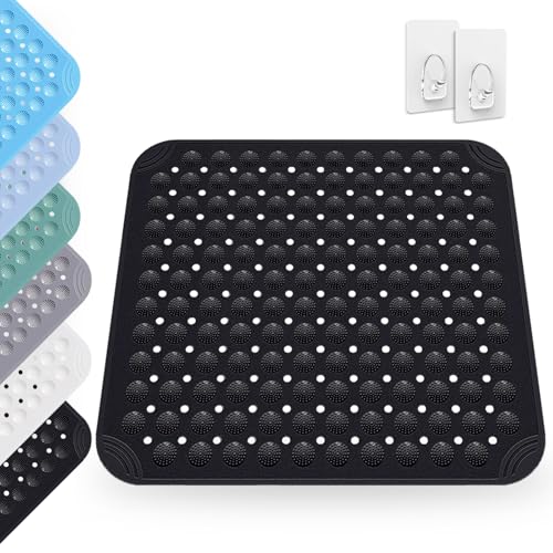 Duschmatte, 48 x 48 cm, Antirutschmatte mit Saugnäpfen, Massage Duschmatte...
