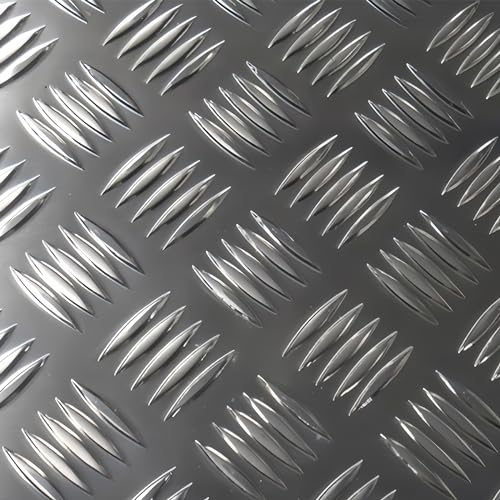 23.6 Inch x 94.5 Inch Aluminum Diamond Plate Sheet Metal, 0.028 Inch Thick 3003 Aluminum Tread Plate for Cutting Processing