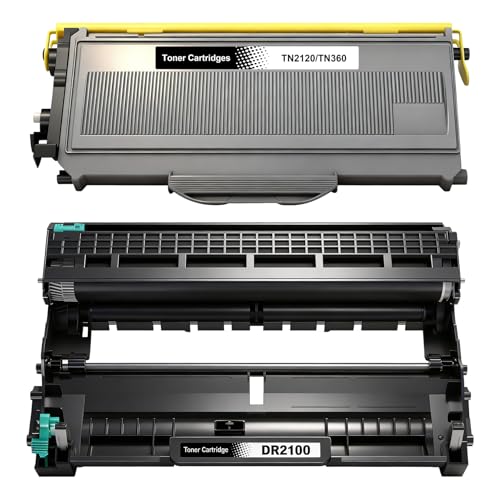 1 tóner TN2120 y 1 tambor DR2100. Compatible con Brother TN2120 DR2100 para Brother DCP 7030 DCP 7040 DCP 7045N HL 2140 HL 2150N HL 2170 HL 2170W MFC 7320 MFC 7340 MFC 740. 40N MFC 7 840 W