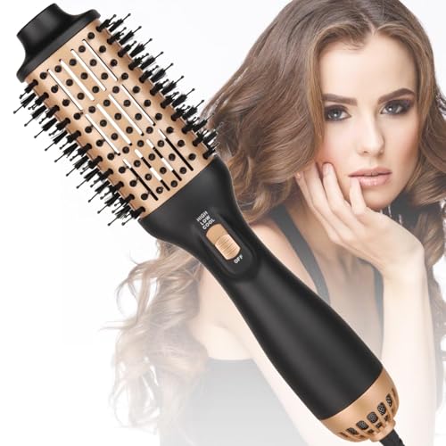 Brosse Soufflante, 3 en 1 Brosse à Air Chaud Professionnelle Volumisante en Une étape, Brosse pour Sèche-cheveux Ionique 1000 W pour Lisser, Sécher et...