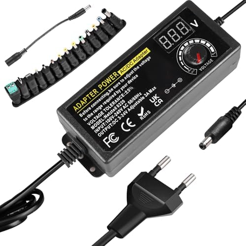 📢📢50 %  DE RÉDUCTION !! ⏰Adaptateur secteur universel réglable 3 V-24 V 3 A CA/CC