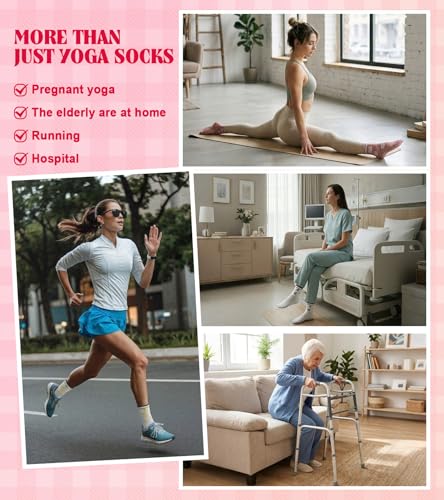 Image of yeuG Pilates Grip Socks for Women Yoga Slouch Socks with Grip for Barre Knee High Boot Socks Long Scrunch Slipper Socks