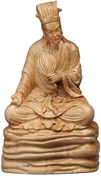 Three Kingdoms Zhuge Liang Character Kongming Sculpture Chinese Historical Wooden Statue Home Decor Zhuge Liang Zhuge Liang Sculpture