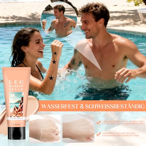 Bein Make Up Wasserfest Lotion,Körper Make Up Wasserfest, Wasserfes t,Tattoo-Abdeckung für Bein,Skin Body Foundation