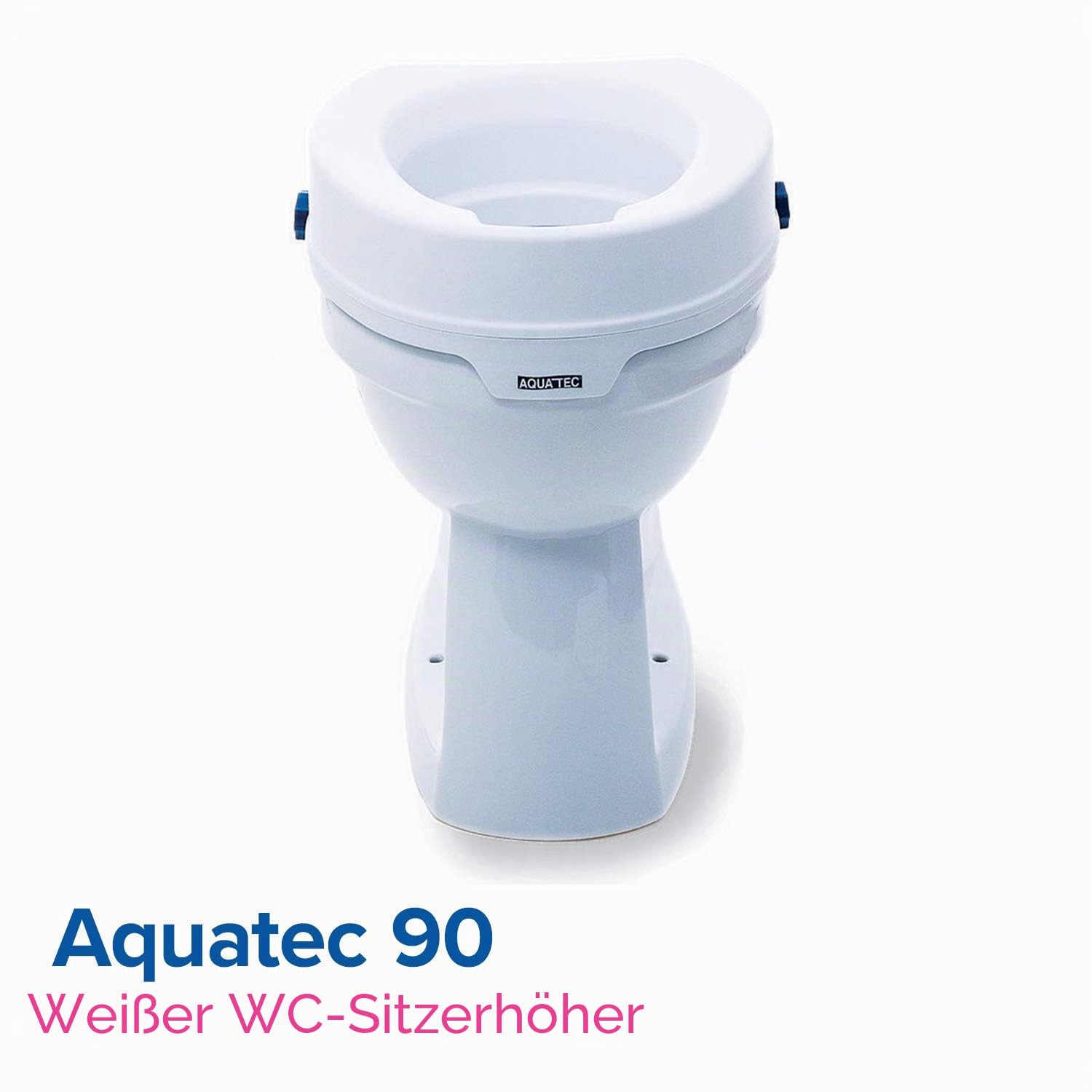 Invacare WC-Sitzerhöhung, Aquatec 90, weiß, erhöht den Sitz um 100 mm, Badezimmer-Hilfsmittel und Sicherheit – Toilettensitz-Aufzüge