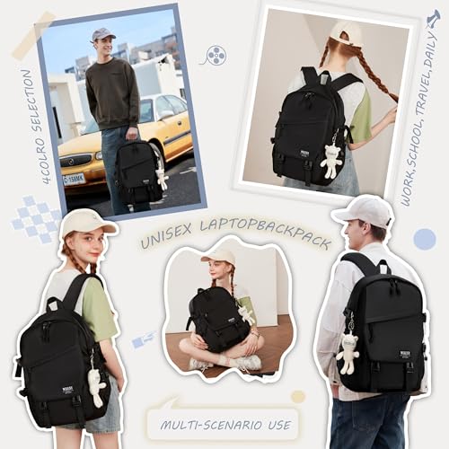 Caoroky knight College School Bag for Men Women Laptop Backpack 15.6 Inch Anti Theft Travel Daypack Large Elementary Middle High Bookbags for Teens Girls Boys Students-Large,black2