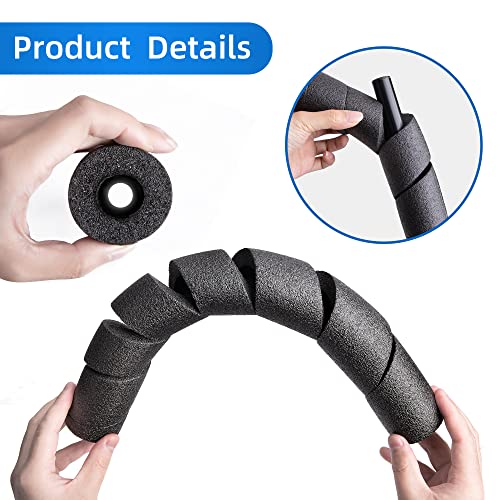 6 Pcs Pipe Insulation Foam Tube - 15.7 Inches Black Foam Pipe Covers - Multi-Purpose Soft Foam Tubing For Outdoor Indoor Swimming Pool Handle Water Pipe #TOP2