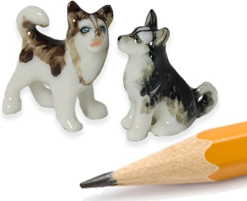 Miniatura 9 de Pequeña figura de perro pastor alemán de pie marrón y negro de 3 pulgadas de largo, hecha a mano en miniatura, hecha a mano, de cerámica, perros