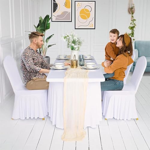 Nappe élastique infroissable verte pour une table de buffet rectangulaire impeccable