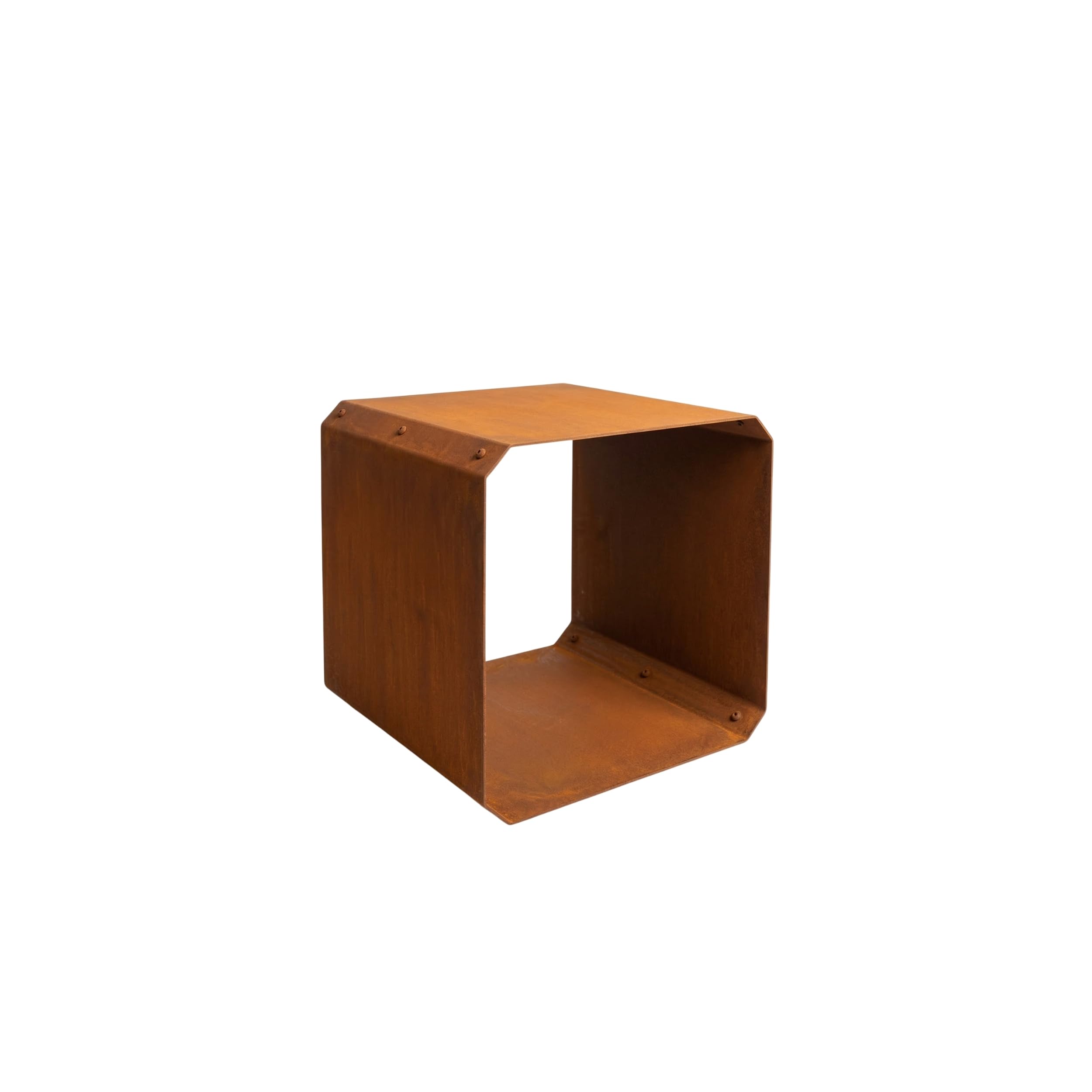Leñero de acero corten 3mm premium mesita modular apilable de diseño vanguardista