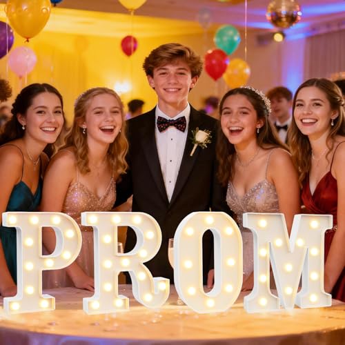 Pooqla Graduation Decorations Marquee Letters PROM for 2026 Graduation Decorations High School Senior College Classroom Class of 2026 Gift Graduation PROM Party Decoration Warm White