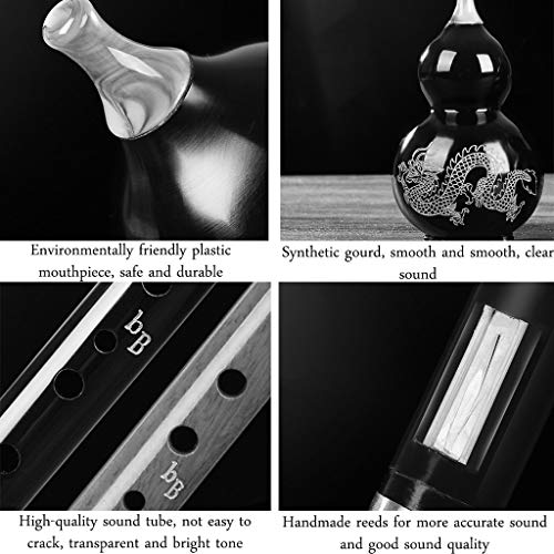 Hulusi,Gourd Flute,Cucurbit Flute Chinese National Gourd Flute Environmentally Friendly Ebony Cucurbit Flute Adult Children's Art Musical Instrument Gift For Beginners ( Color : Red , Size : C ) #TOP4
