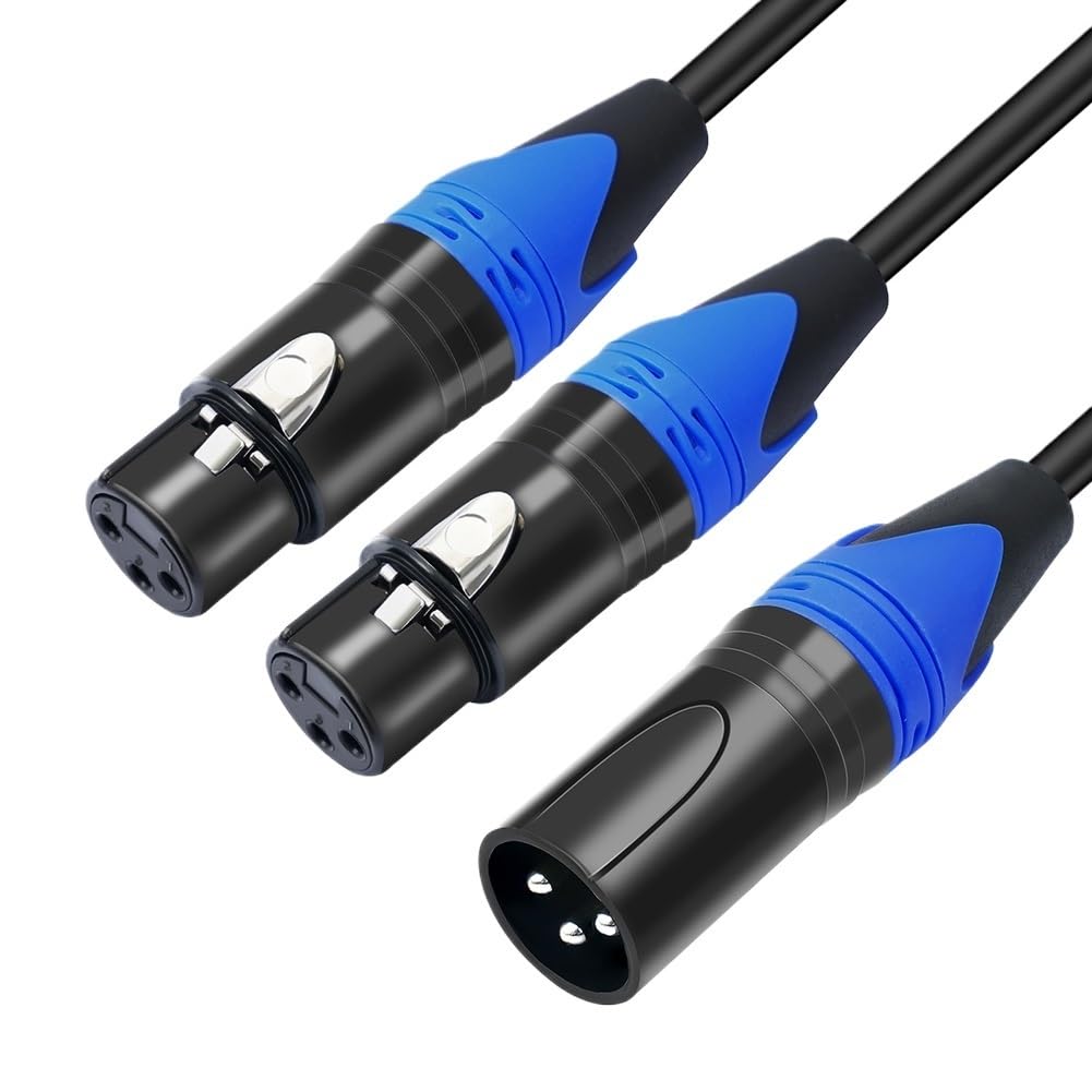 Cavo sdoppiatore a Y femmina a 2 maschio XLR a Y, cavo splitter per microfono (FMM)
