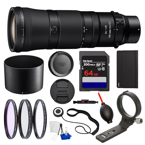 Image of Nikon NIKKOR Z 180-600mm f/5.6-6.3 VR (Black) Bundle with Blower + Filter Kit + 3pcs Cleaning Kit + Lens Cap Keeper + More (Renewed)