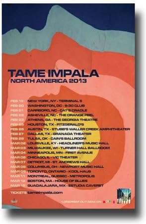 Concert Promoterffd Tame Impala Poster - 11 x 17 Promo for Lonerism Tour 2013 North America