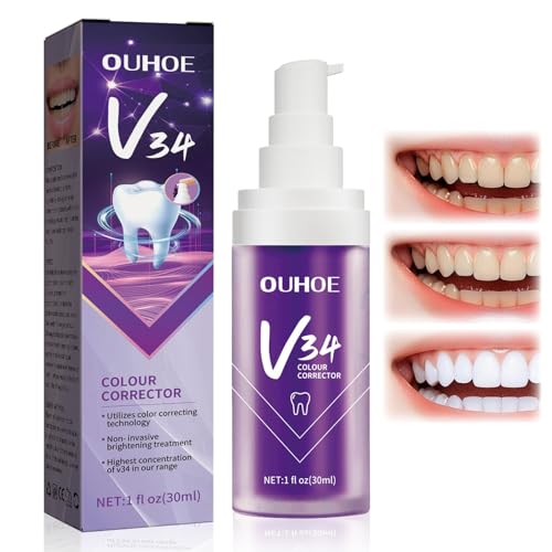 30ml Blanqueamiento de dientes Pastadientes Púrpura,Limpieza Pasta De Dientes Púrpura,Pastadientes morada,Eliminar Manchas,Dientes Limpios y Brillantes,Aliento Fresco