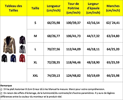 XIXIMAON Jas kostuum blazer met pailletten heren smoking slim fit met knoop glanzend outwear elegant voor bruiloft party cosplay disco party club Halloween - Image 7