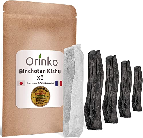 Orinko - Organic Kishu Binchotan 5X (200g) Size M | Authentic Traditional Binchotan Activated Charcoal Water Filter from Japan for Water Pitcher Filtration