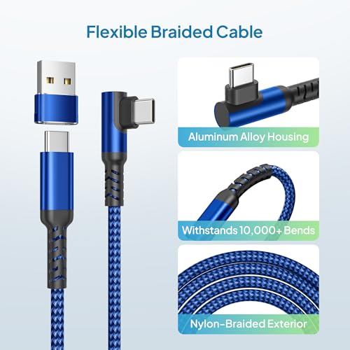 Image of Elebase for iPhone 16e Car Charger Cable 6.6FT with USB Adapter,Right Angle 90 Degree Power Delivery Fast Charging Cord Line for iPhone 17 16 15 Pro Max Air,AirPods 4 Pro 3,Google Pixel 9,iPad 10th 11
