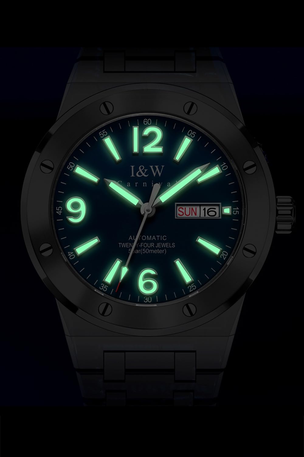 TEINTOP I&W Automatik Uhr Herren Mechanische Uhren Japanische Bewegung Stahlarmband Armbanduhren