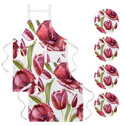 Tablier de cuisine pour pâtisserie et nettoyage de la maison avec motif floral