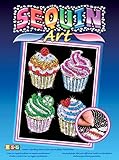 Sequin Art Blue, Four Cupcakes, Sparkling Arts and Crafts Picture Kit