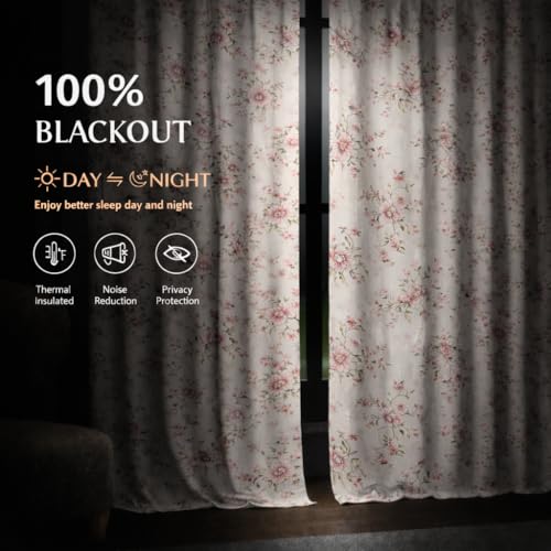 Image of STITCHNEST 'Whispering Gardens Series' Premium Heavy Polyester 100% Blackout Curtains 7 Feet Long Set of 2 | Door Curtain 7 Feet x 4 Feet | Perfect for Home Decor