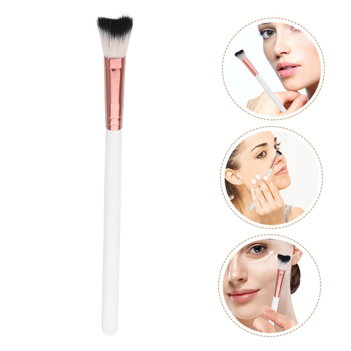 WOONEKY Nose Shadow Brush Makeup Brush Set for Blush Highlighter Stylish Comfortable Handle