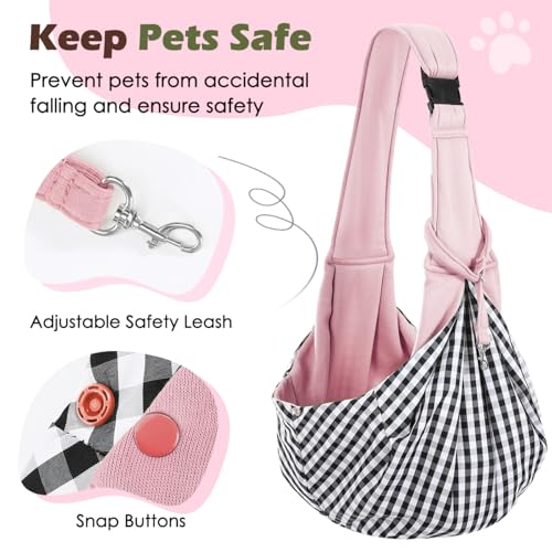 Pawaboo Hundetragetasche, Tragbare Haustier Hundetasche mit Verstellbare Schultergurt,Outdoor Reise Haustier Umhängetasche Transporttasche für Klein Hund Katze (Bis zu 12lbs), Helles Rosa
