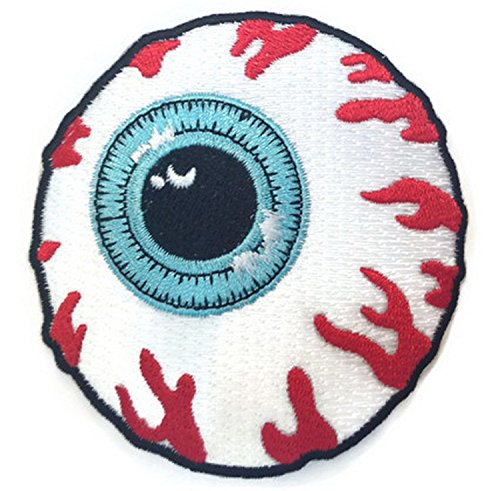 1 X MISHKA EYEBALL SKATEBOARD PATCHES EMBROIDERED # WITH FREE GIFT by Patch Cube