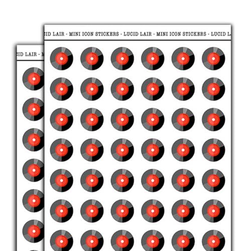 Vinyl Record Color Mini Planner Stickers (108 Stickers) (Matte White)
