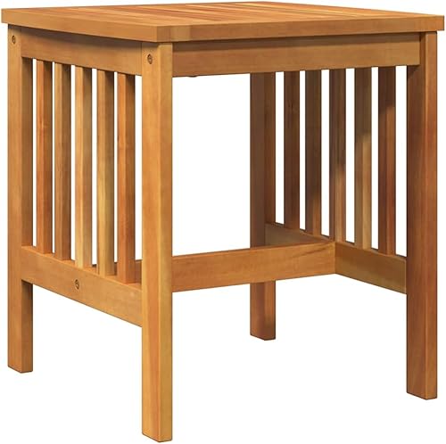 Miniatura 5 de Juego de muebles de patio al aire libre para jardín, 17.7 x 17.7 x 19.7 pulgadas, mesa auxiliar y asientos de madera de acacia maciza, muebles
