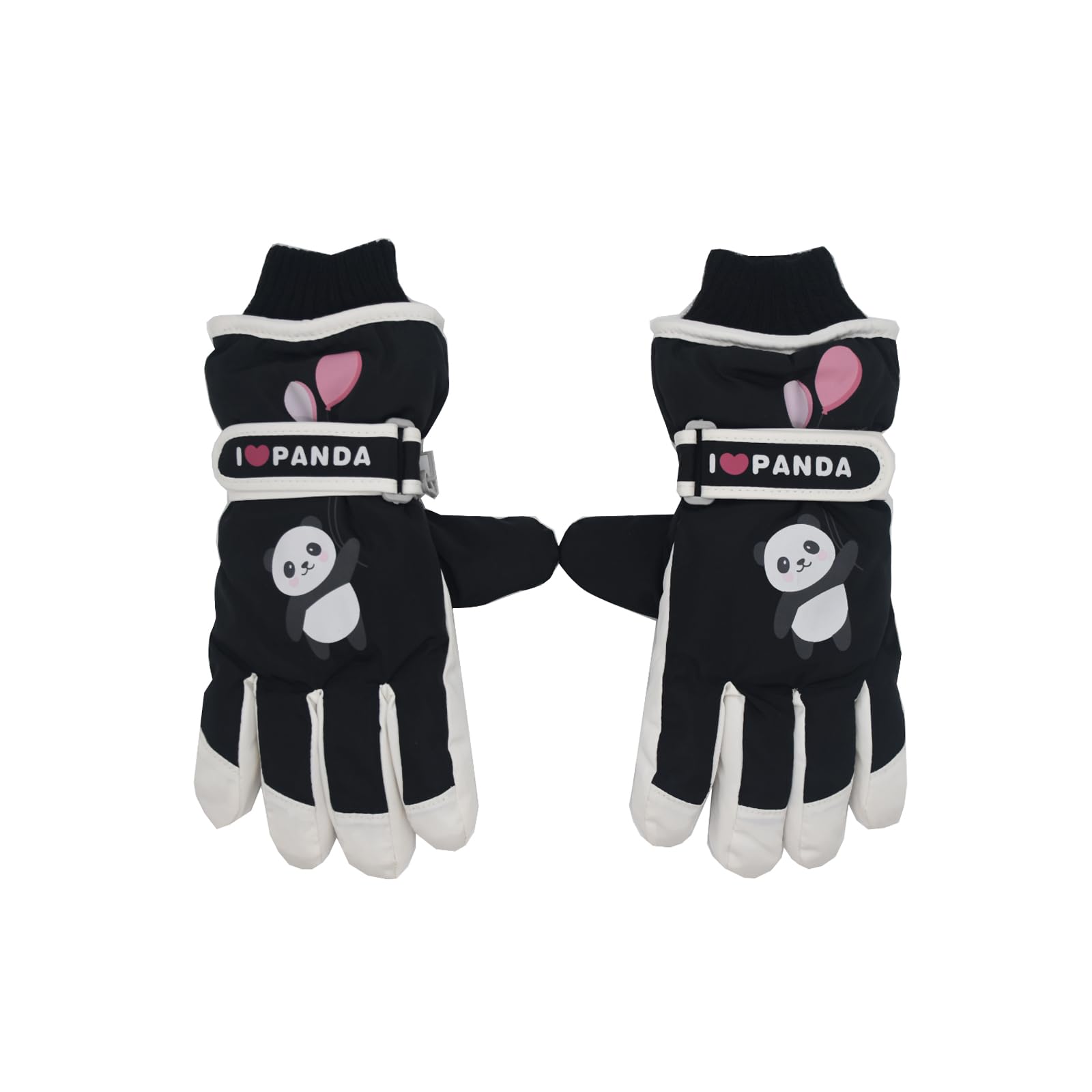 Cslbiuni Cute Panda Winter Snow Ski Snowboard Gloves for Kids Girls Boys Waterproof Thicken Fleece Lined Glove Mittens