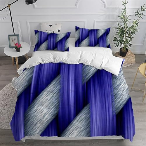Housse de couette impression 3D violet argent pour chambre cocooning - 6