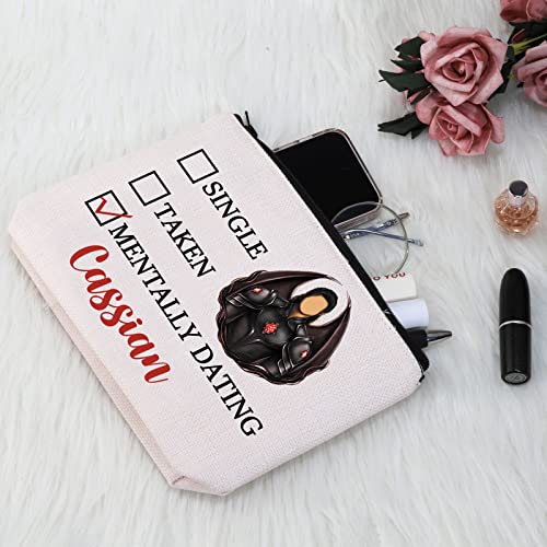 PYOUL Acotar Gift Single Taken Mentally Dating Cassian Makeup Bag Rhysand Azriel Cassian Cosmetic Bag Bat Boys Fan Club Gift SJM Merch (Mentally Dating Cassian B) - Image 4