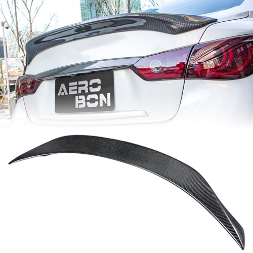 AeroBon Alerón de fibra de carbono real compatible con Infiniti Q50 Q50S Sedan 2014-2024 (estilo AS)