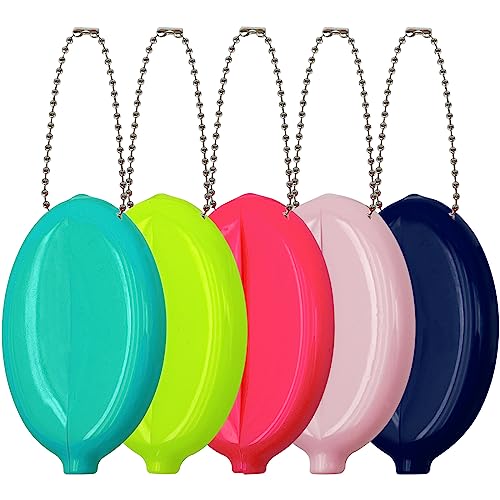 DEEZOMO 5 Pieces Rubber Coin Purse, 2 x 3 Inches