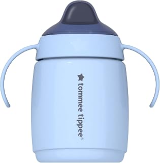 Tommee Tippee Superstar Trainer Sippy Cup for Toddlers, INTELLIVALVE 100% Leak-Proof & Shake-Proof, Antimicrobial Technology (10oz, 6+ Months, 1 Count), Blue