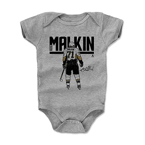 500 LEVEL Evgeni Malkin Baby Infant One Piece Bodysuit (3-6 Months, Heather Gray) - Evgeni Malkin Hyper K